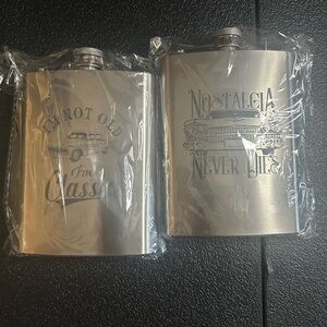 Silver Flasks with Nostalgic Designs
